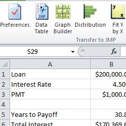 JMP add-in Excel Profiler