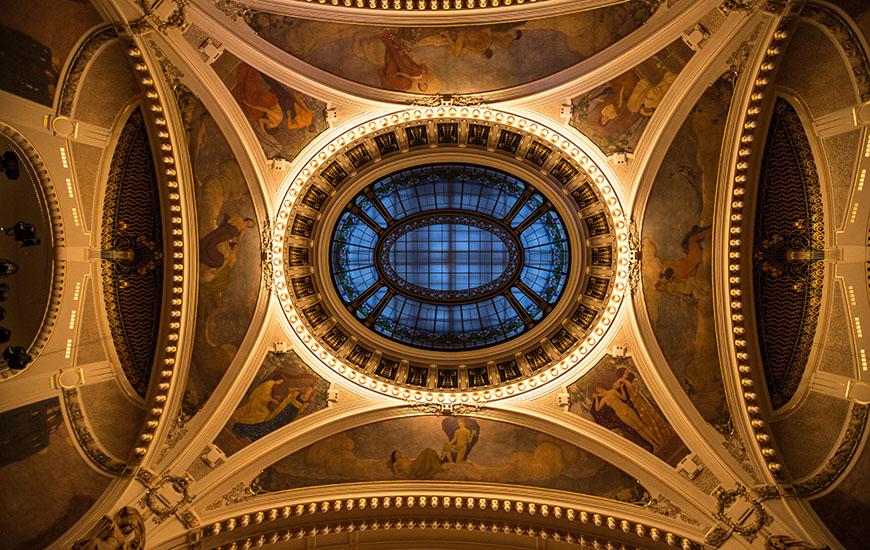 Decorative ceiling of Smetana Hall