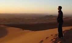 Man standing in desert