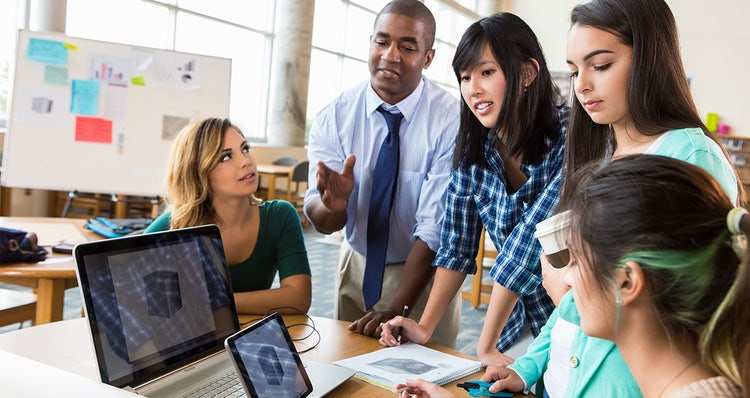 Students with teacher