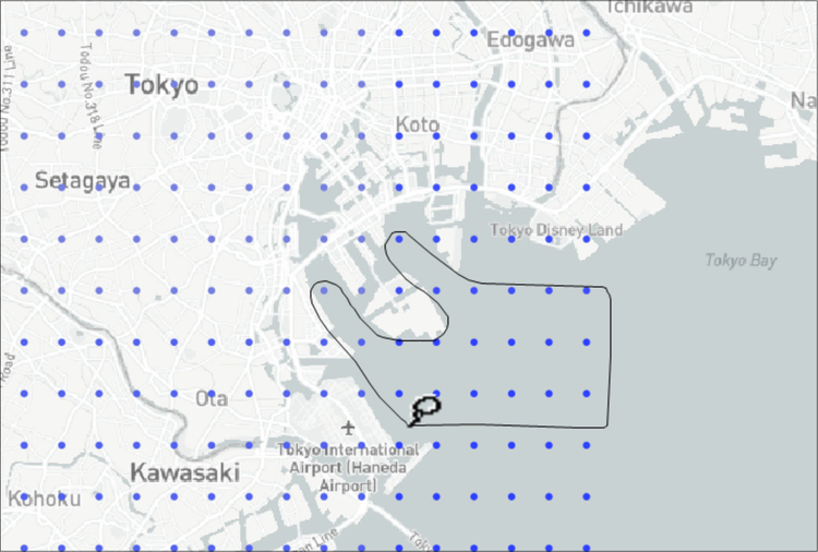 不規則な形状の領域
