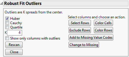 Robust Fit Outliers Window