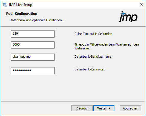 Configure JMP Settings