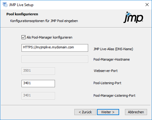 Configure the Pool Manager