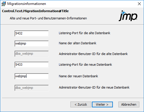 Specify Database Parameters