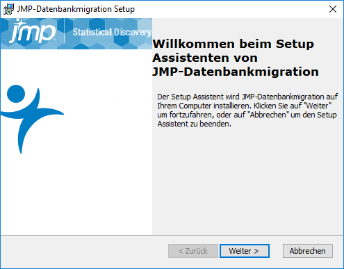 JMP Live Database Migration Setup Wizard