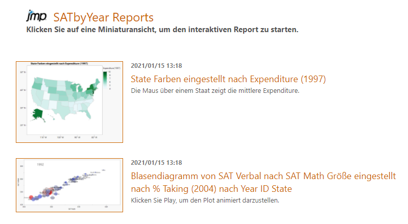 Index Page for Multiple Interactive HTML Reports