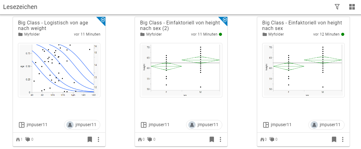 Example of the Bookmarks Page