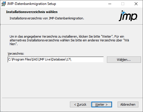 Installationsordner angeben