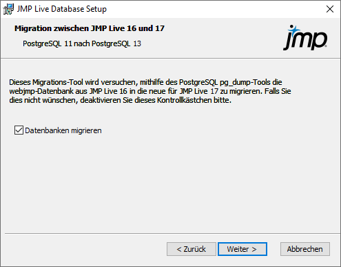 Einen Migrationsvorgang wählen