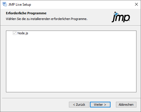 Voraussetzungen für die Installation auswählen