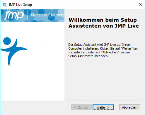 Setup-Assistent für JMP Live