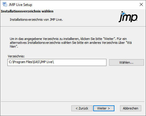 Installationsordner angeben