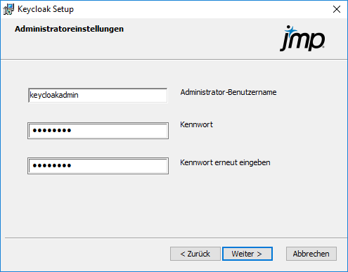 Keycloak-Administrator einrichten