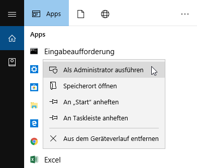 Windows-Eingabeaufforderung als Administrator ausführen