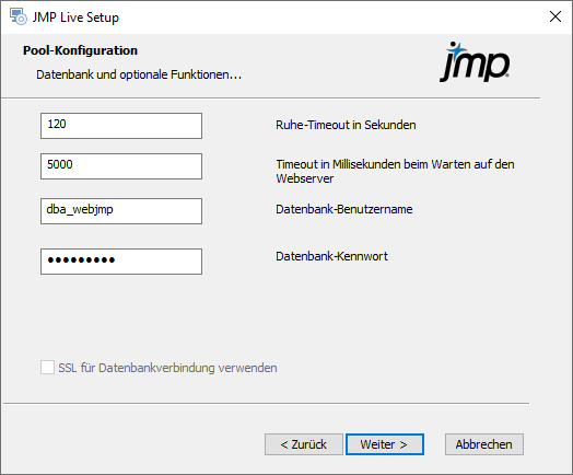 Configure JMP Settings