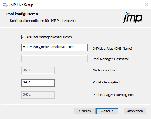 Configure the Pool Manager