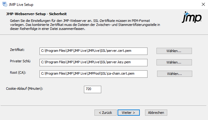 Specify SSL Certificates