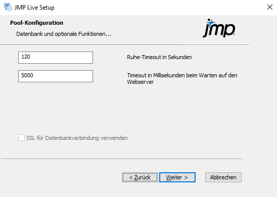 Configure JMP Settings