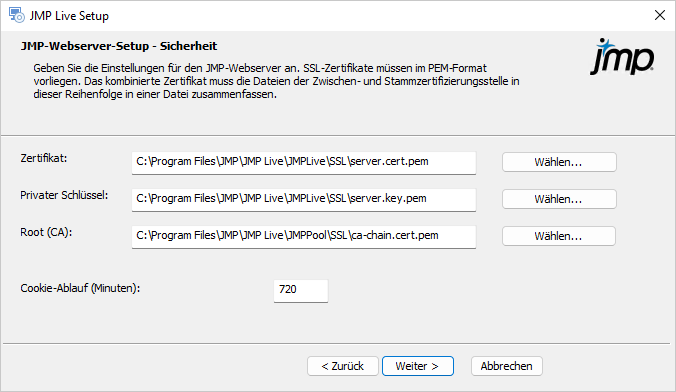 Specify SSL Certificates