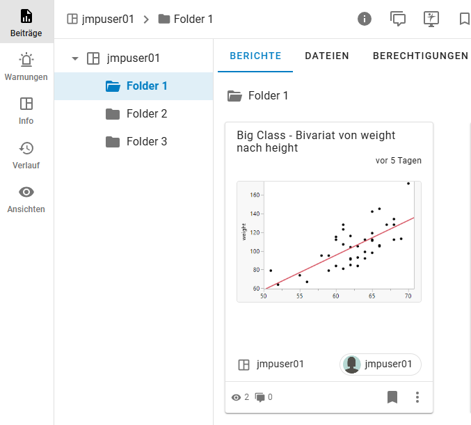 Report Summary in a Space and Folder (Grid Format)