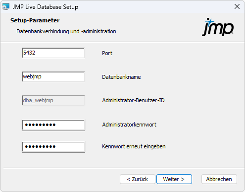 Specify Database Parameters Specify Database Parameters