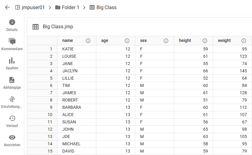 Example Data Table Example Data Table