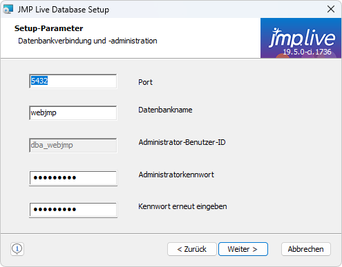 Specify Database Parameters Specify Database Parameters