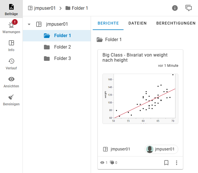 Post Summary in a Space and Folder (Grid Format)