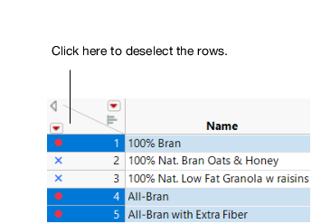 Deselecting Rows