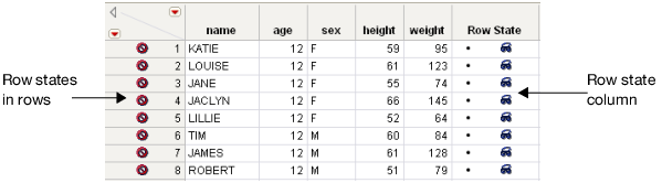 Row States in Rows and a Row State Column