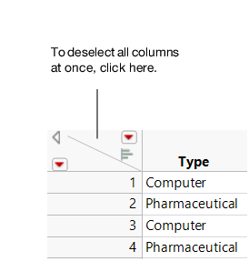 Deselecting Columns