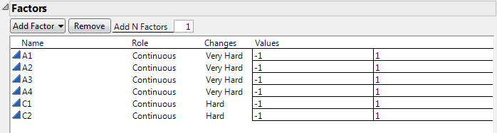 Factors Outline for Battery Experiment