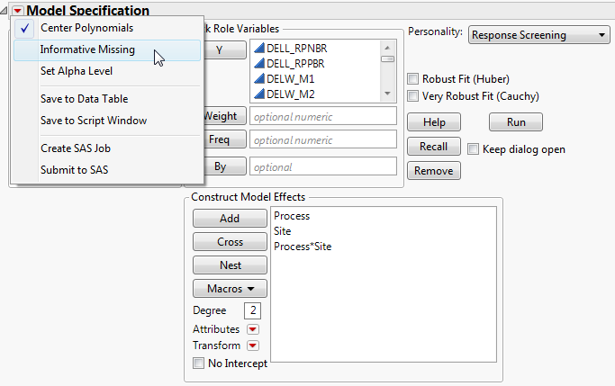 Informative Missing Option