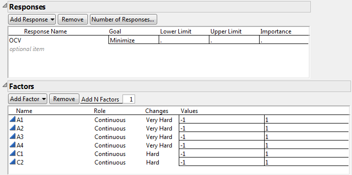 Responses and Factors Outlines
