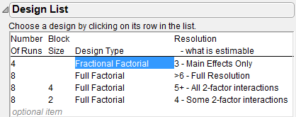 Choosing a Type of Fractional Factorial Design