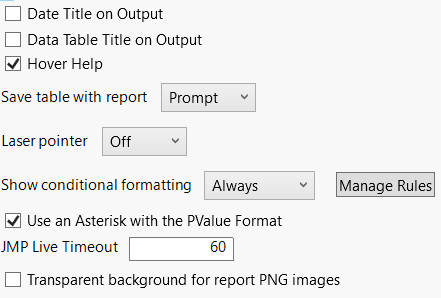 Reports Preferences