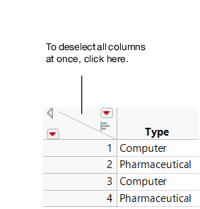 Deselecting Columns