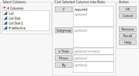 Launch Window for Attribute Control Charts