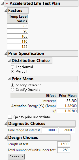Completed Design Details Window