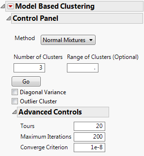 Control Panel for Normal Mixtures Method