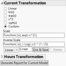 Custom Transformation Options