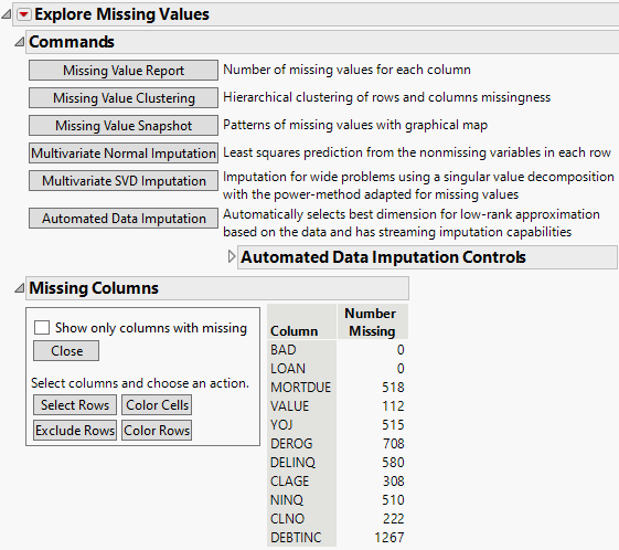 Missing Values Report
