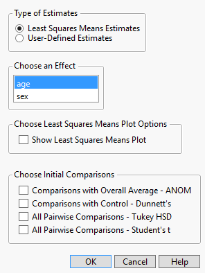 Launch Window for Least Squares Means Estimates
