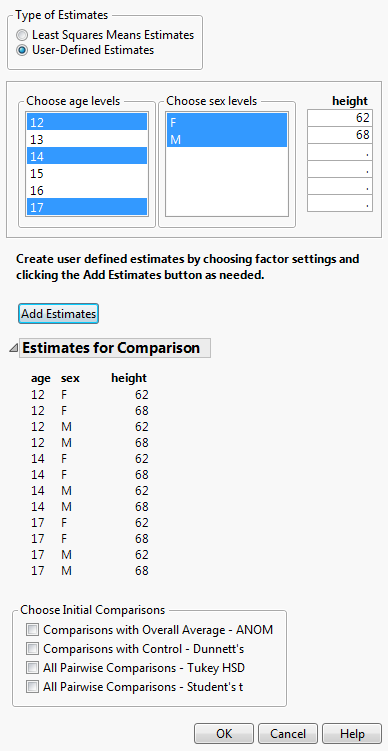 Launch Window for User-Defined Estimates
