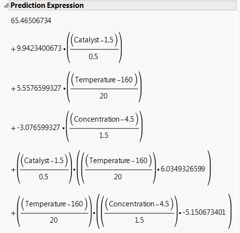 Prediction Expression for Reduced Model