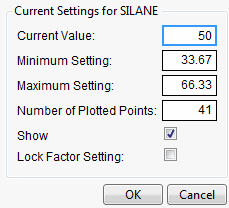 Continuous Factor Settings Window