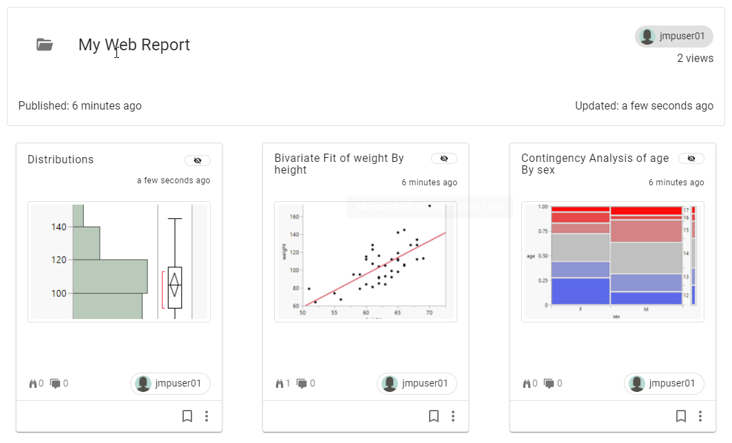 Report Added to Existing JMP Live Folder
