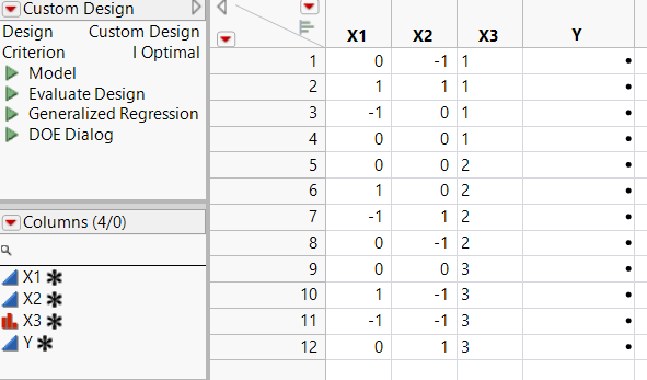 Design Table with Blocking Factor