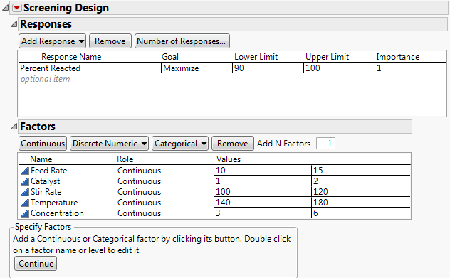 Responses and Factors Outlines